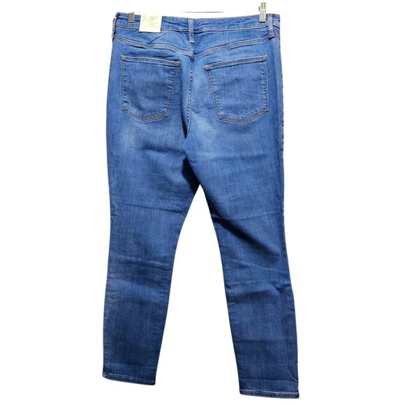 Universal Thread High-Rise Skinny Jeans Womens Size 14 Patchwork Detail Blue Den - Picture 2 of 13